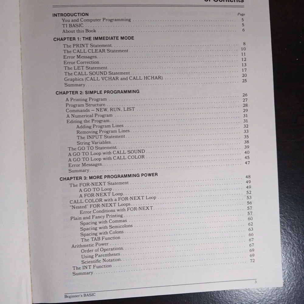 TI-99/4A TI99 HOME COMPUTER Console BEGINNER'S BASIC MANUAL Book